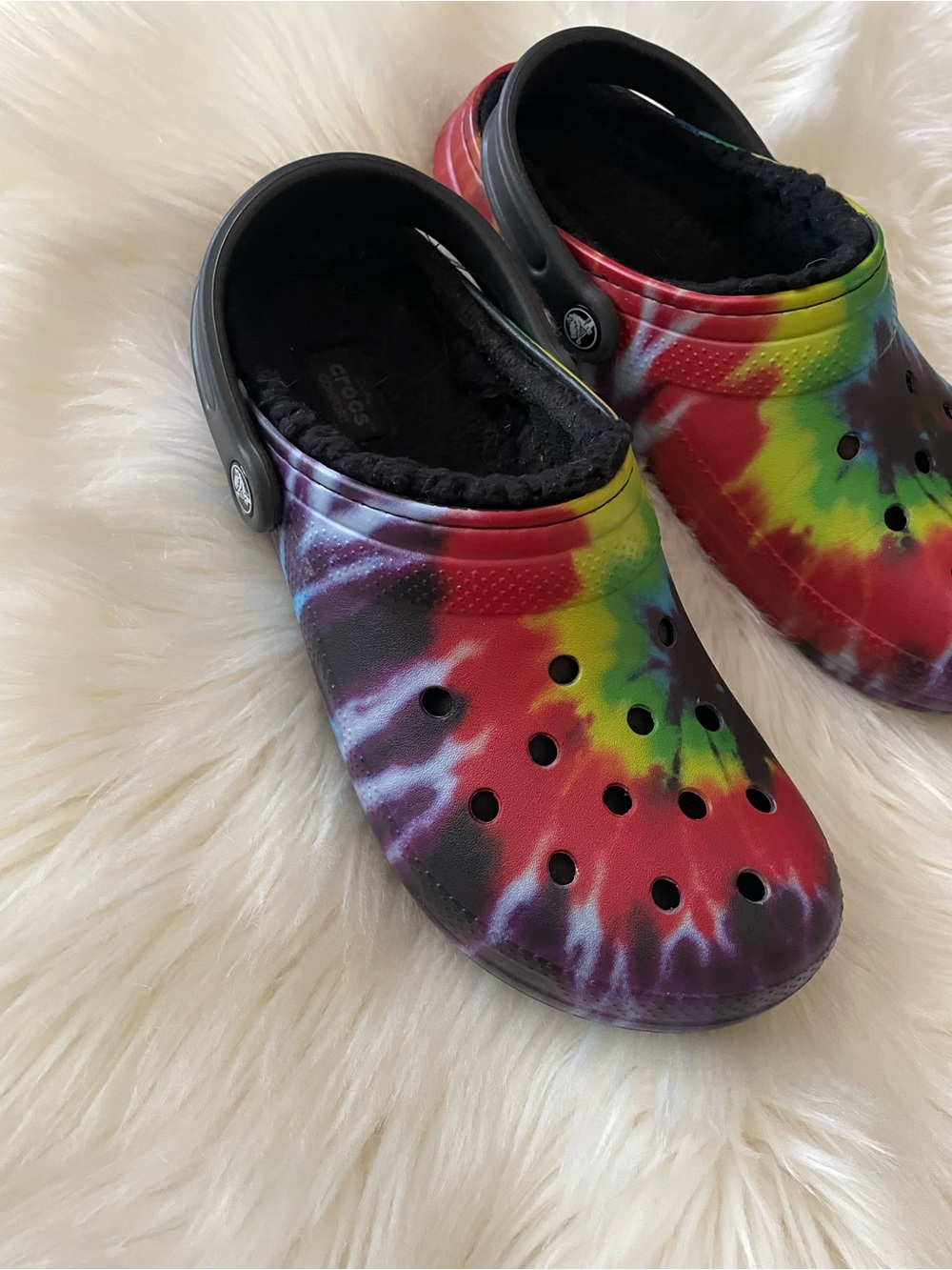 CROCS Tie-Dye Classic Clog in Rainbow Colors